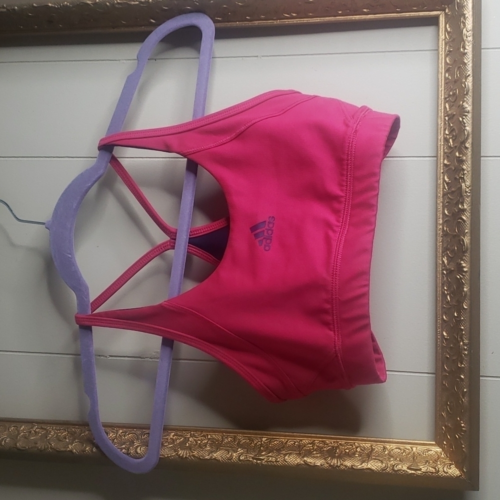 Adidas Dark Pink Razor Back Sports Bra